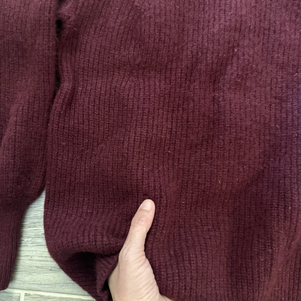 Suéter Saks Fifth Avenue 100% Cachemira Borgoña M Clásico Preppy Foto 4 de 4