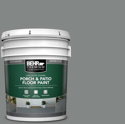 #ad 5 Gal Slate Gray Low Lustre Enamel Interior Exterior Porch and Patio Floor Paint $179.00