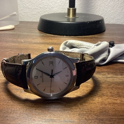 Jaeger-LeCoultre Master Control Men's Wristwatch Brown Leather Silver Dial Date