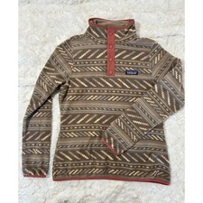 Patagonia Synchilla Snap-T Fleece Pullover XS Geometric Tribal Brown Pink 26020