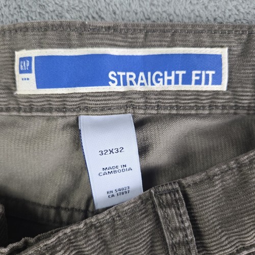 Gap Pants Mens 32x32 Brown Corduroy Cotton Straight Fit Casual Workwear 90s - Picture 12 of 14