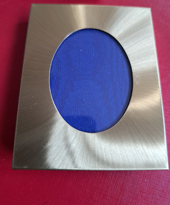 Bilderrahmen, klein, ovaler Ausschnitt, 7 x 5,5 cm, goldfarben, neu