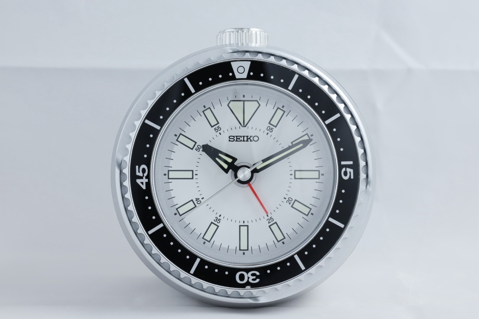 SEIKO TC208S table alarm clock analog quartz silver diverse type watch