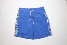 Vtg Y2K 2002 Tommy Hilfiger Mens 2XL Faded Spell Out Flower Board Shorts Blue