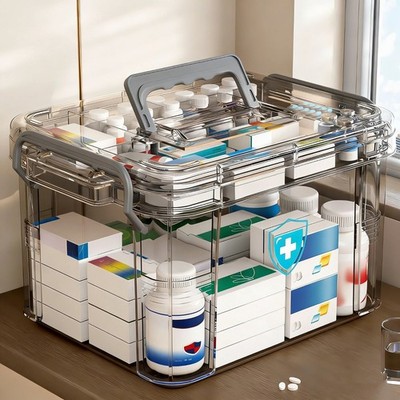 Medizin Aufbewahrungsbox Tragbar Große Kapazität Erste Hilfe Medizin Organizer Etui UK