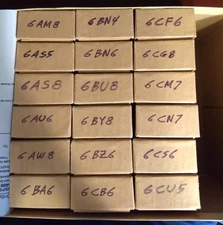 Lot of 18 Mixed Brands NOS Audio Receiver Power Vacuum Tubes 6AS5 6BZ6 6CM7 6CU6