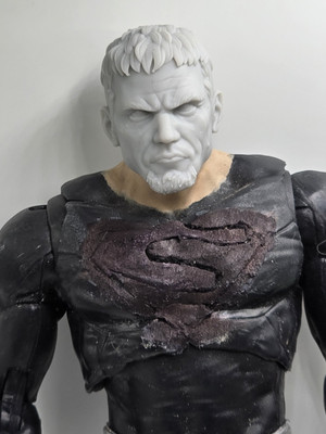 3d Print SUPERVILLAiN Zod MICHAEL SHANNON HEAD#2 1:10 7'' SELECT COMIC MULTIVERSE