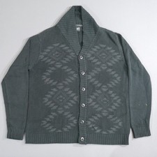 Retrofit Brand MFG Shawl Collar Cardigan Mens XL Black Academy 90s Preppy