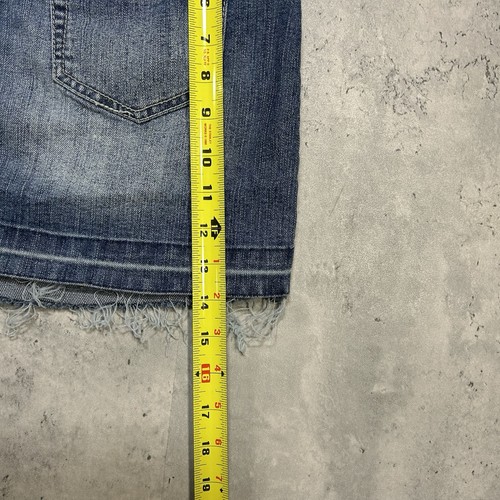 Vintage Guess 90s Low Rise Stretch Denim Micro Mini Skirt 16 Denim Patch - Picture 8 of 8
