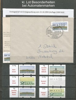 ATM Kleines Lot Automatenmarken mit Besonderheiten postfrisch