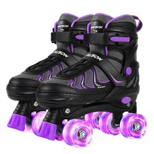 Roller Skates for Girls Ages 8-12, Adjustable Size Youth Women Quad Skates wi...
