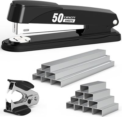 #ad Metal Stapler Heavy Duty 50 Sheet Capacity with 1750 Staples and Staple Remover $20.63