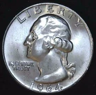 1964-D 25C Washington BU 90% Silver 26uww0204-15