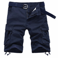 Mens Cargo Shorts Cotton Blend Work Walking 34 36 38 40 Black Beige Green Grey