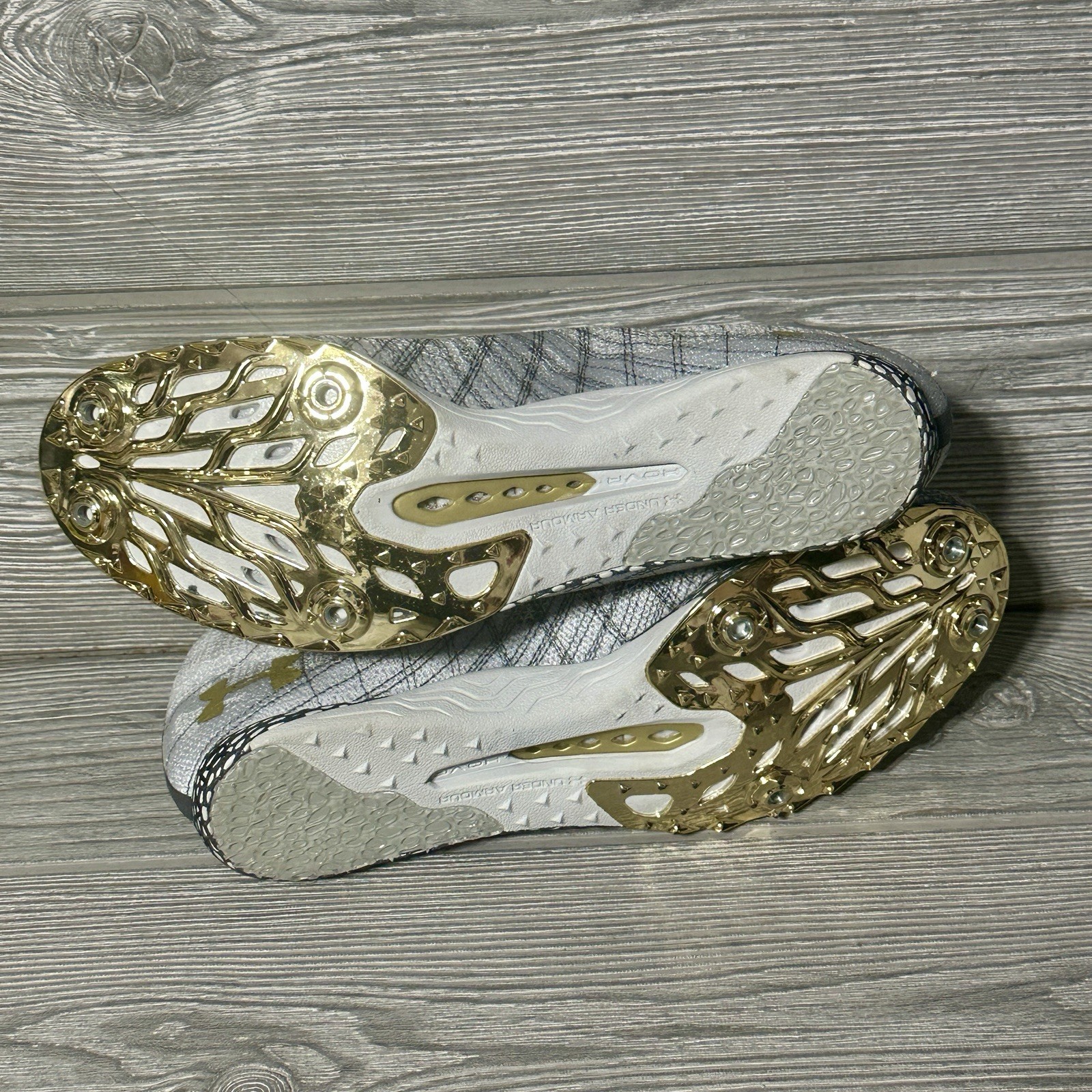 UNDER ARMOUR UA HOVR Shakedown Track Field Racing Spikes Halo Grey Men's Size 8 thumbnail 7