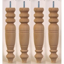 4 Victorian Repro. Elegant Turned Wooden Legs H=30cm, E552 Footstool Chair Bench