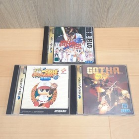 Sega Saturn Japanese Gray Console with 2 controllers, 6 games & cables tested