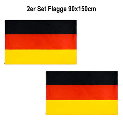 2x Deutschland Fahne ca. 150x90 cm mit 2 Metall Ösen Hissflagge deutsche Flagge