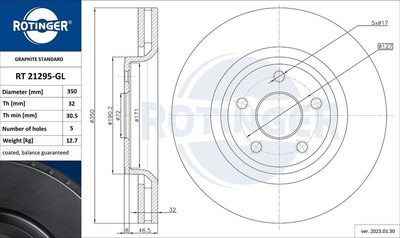 Set 2x Bremsscheibe für Dodge Durango Jeep Grand Cherokee IV 2010 -> Rotinger