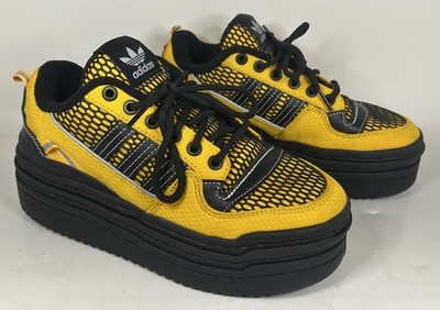 Adidas Triple Platforum Low Womens Yellow Black Platform Sneakers GY9608-Sz 6.5