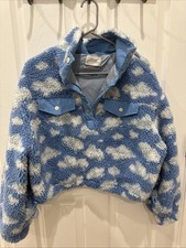 Urban outfitters Blue and White cloud Sherpa Pullover - Women  s Size Small