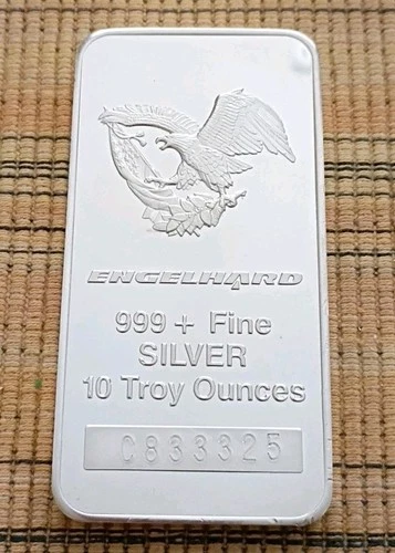 Vintage Engelhard .999 Fine 10 oz Silver Bar