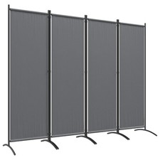 4 Panel Folding Room Divider 1.7m Privacy Screen w/ Wide Feet Portable Dark Grey