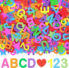 1328 PCS Foam Letter Stickers,Foam Alphabet Number Shape Stickers Colorful
