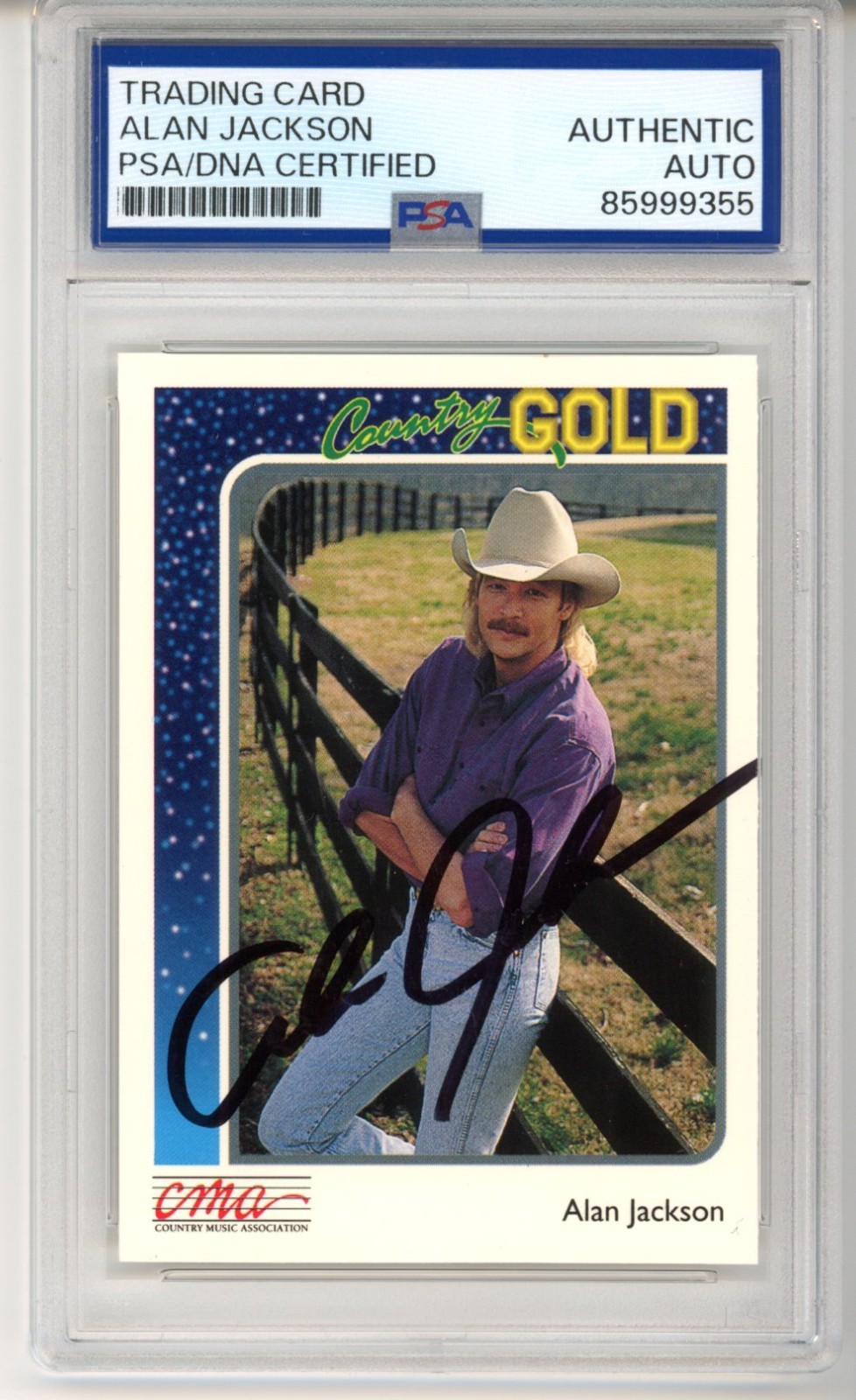 1992 Sterling Country Music Gold Card Alan Jackson SIGNED AUTOGRAPH PSA DNA COA