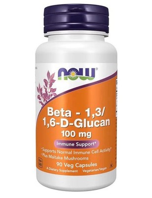 Now Foods Beta-1 3 1 6-D-Glucan 100 mg 90 Veggie Caps GMP Quality Assured
