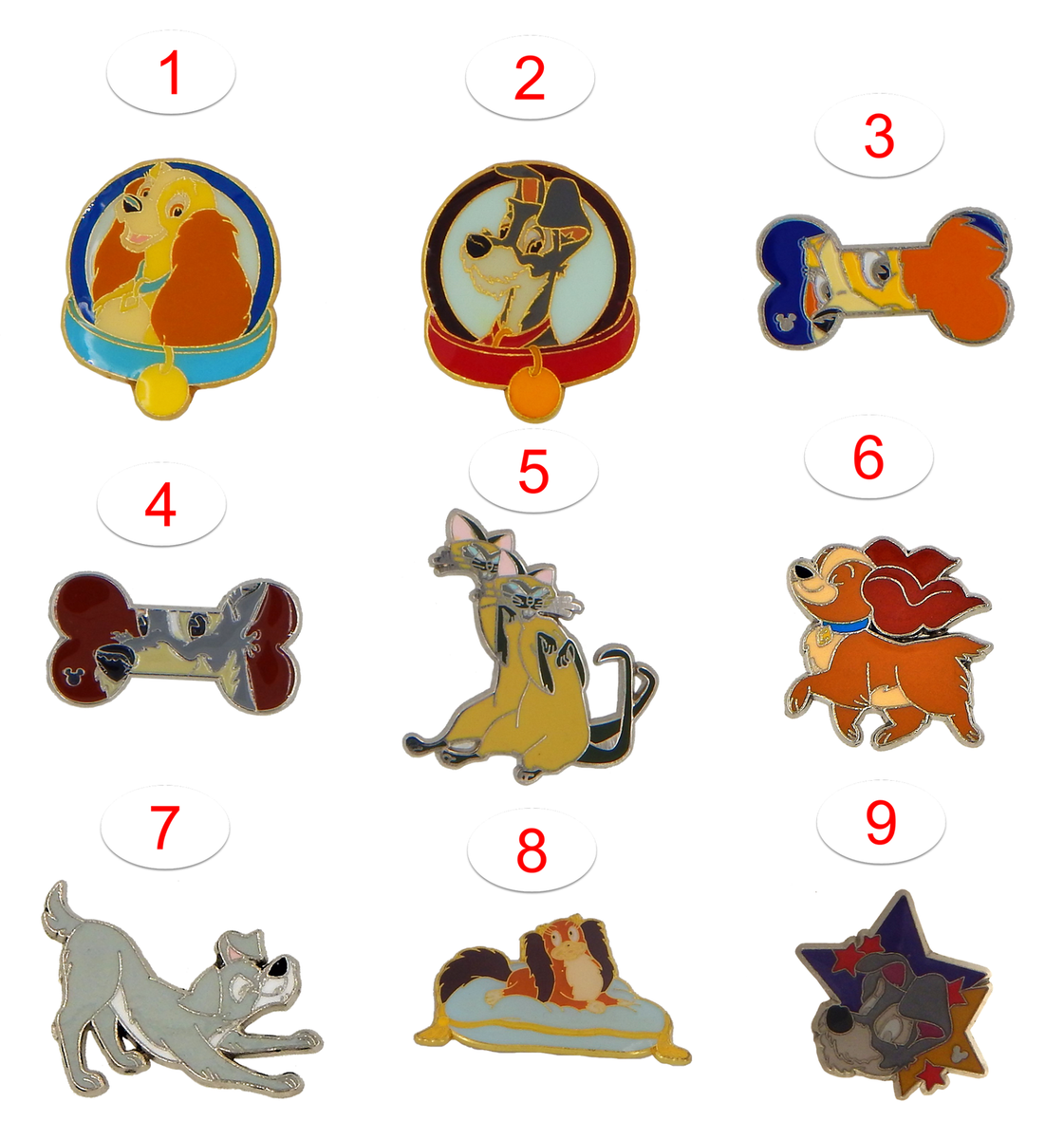 Lady And The Tramp Individual Pin Disney World Park Trading Pins