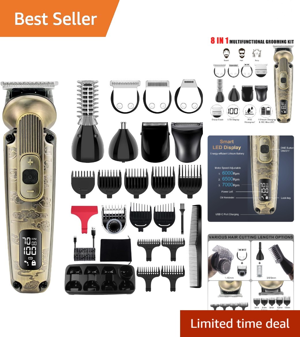 Precision Beard and Body Groomer - Ergonomic, Rechargeable, 