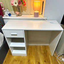 Panana BOCD03 White Computer Desk 100x40x75cm 1 Drawer 2 Shelves