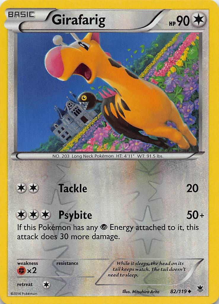 GIRAFARIG 82/119 UC PHANTOM FORCES POKEMON REVERSE HOLO LP