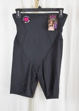 Maidenform Womens Shapewear High-waist Thigh Slimmer Tummy Control Black Size L