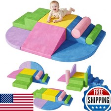 Teckid 8-Piece Soft Foam Climbing Blocks Soft Play Set Toddlers 1-3 Foam