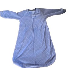 Carter's Blue Quilted Fleece Zip Sleep Sack Gown Long Sleeve, 3-6 Months