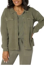 AnyBody Women's Washed Waffle Knit Button Front Top French Thyme