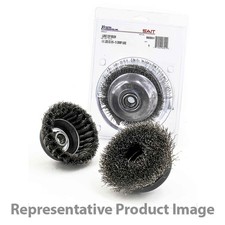 United Abrasives 06410 6x.035 BL Carbon Steel Large Cup Brush Nut Inside KNOT
