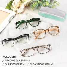 Stylish Reading Glasses 2.00 for Men Women Lightweight Clear Vision 4 Colors