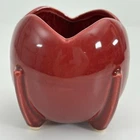 Nelson McCoy Art Deco Tulip Ball Maroon Planter  - Vintage