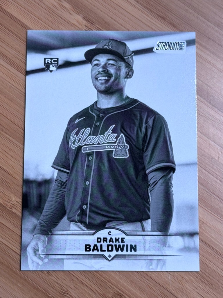 Drake Baldwin 2025 Topps Stadium Club - RC SSP Black and White Braves #61