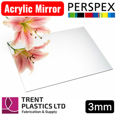 Silber Acryl Spiegelplatte - 3 mm Plexiglas Kunststoff Sicherheit stabil Zuschnitt