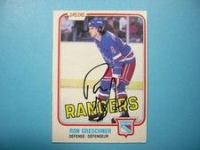 1981/82 O-PEE-CHEE NHL HOCKEY CARD #224 RON GRESCHNER EX/NM AUTO AUTOGRAPH OPC