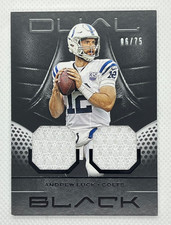 2019 Panini Black Andrew Luck Dual Memorabilia #/ 75 patch Colts player worn