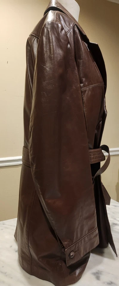 Abrigo de cuero Eitenne Aigner vintage años 70 para hombre talla 44 excelente estado Foto 4 de 4