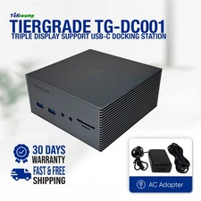 Tiergrade TG-DC001 USB-C Docking Station Dual 4K HDMI DP w/ AC Adapter