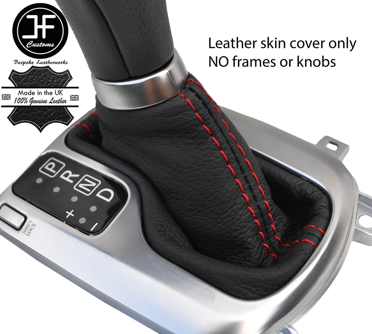 ‪ෆ‪.*・゜ RED STITCH TOP GRAIN LEATHER AUTOMATIC SHIFT BOOT FITS INFINITI