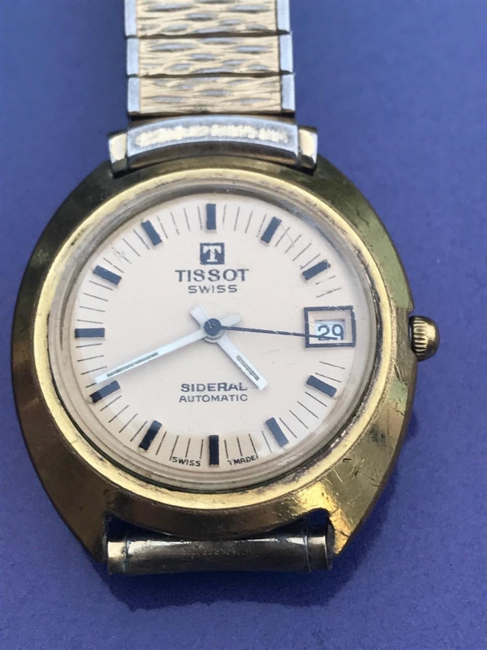 MENS VINTAGE SWISS 1970's TISSOT SIDERAL Automatic Fiberglass Case Large 40  MM £205.41 - PicClick UK