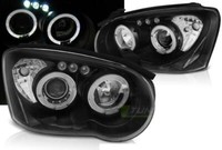 Paar Scheinwerfer Subaru Impreza GD 2003 Bis 2005 Angel Eyes Schwarz